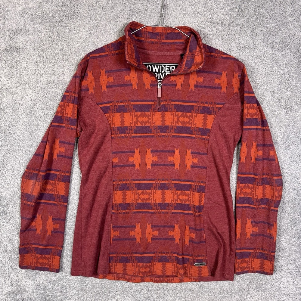 Powder River Outfitters Jacket Women M Panhandle Fleece XL Aztec 1/4 Zip Western